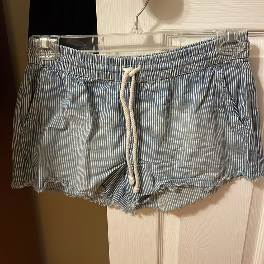 Aerie Chambray Striped Shorts